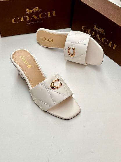 Coach Block Heel White