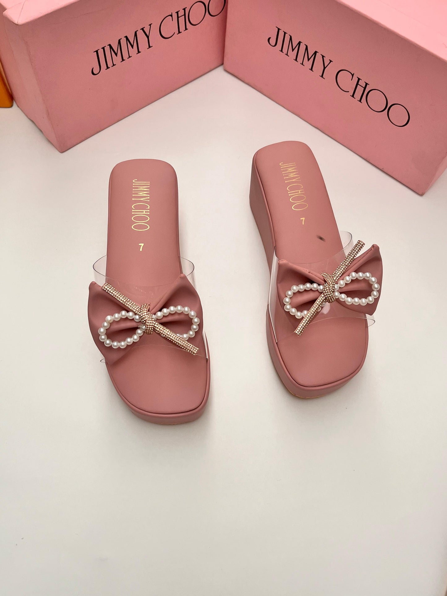 Lyla Bow Wedges Pink