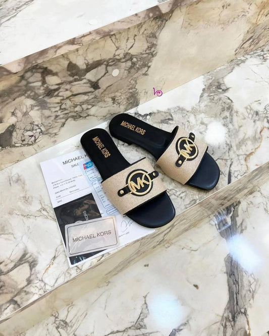 Mk Black Slippers