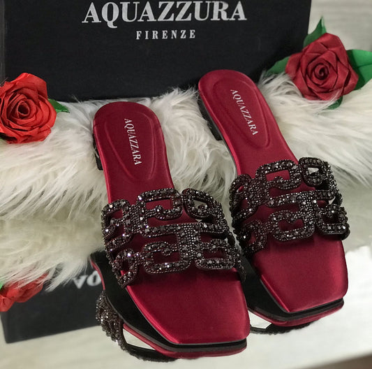 Aqua Maroon Slippers