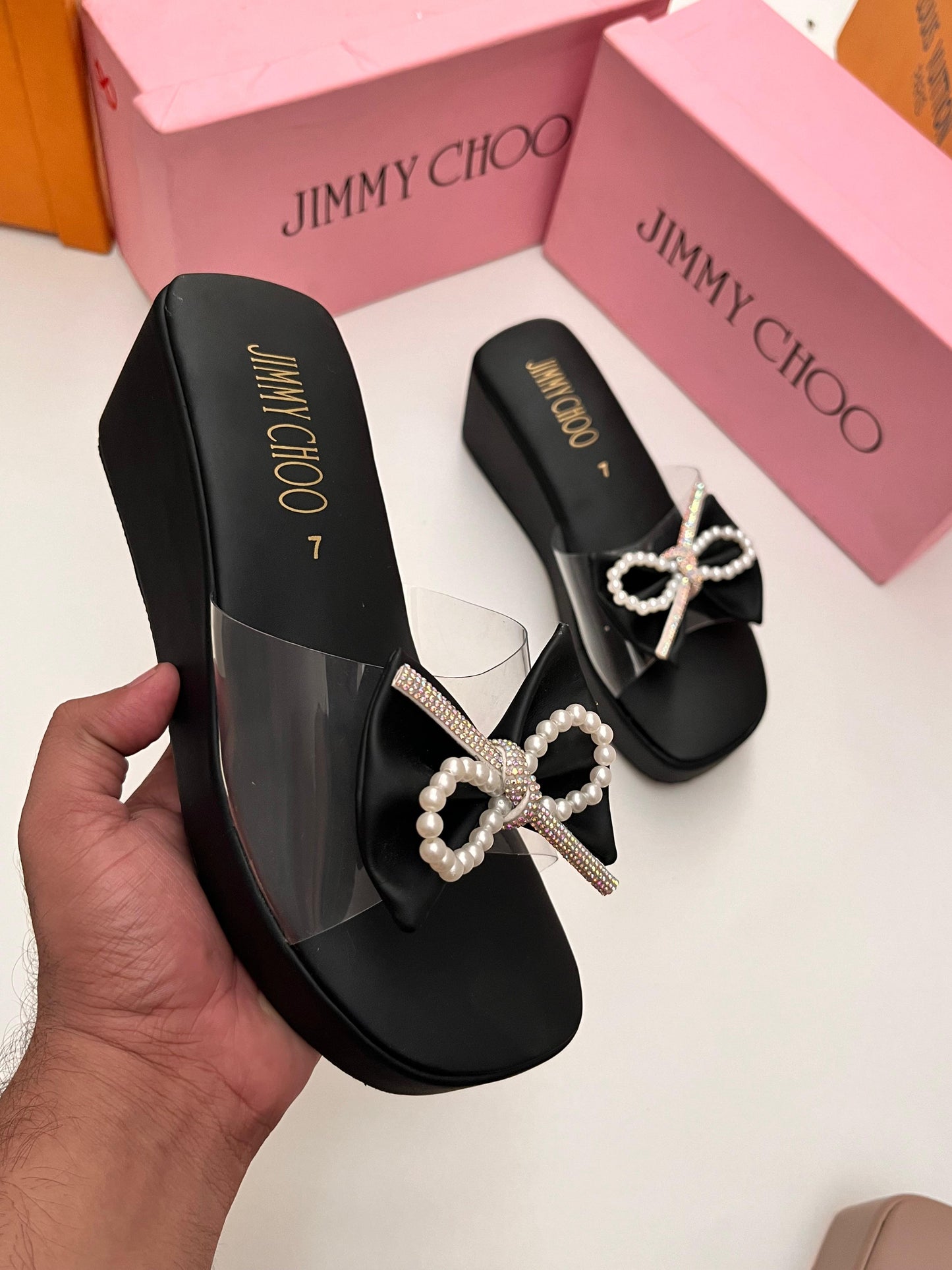 Lyla Bow Wedges Black