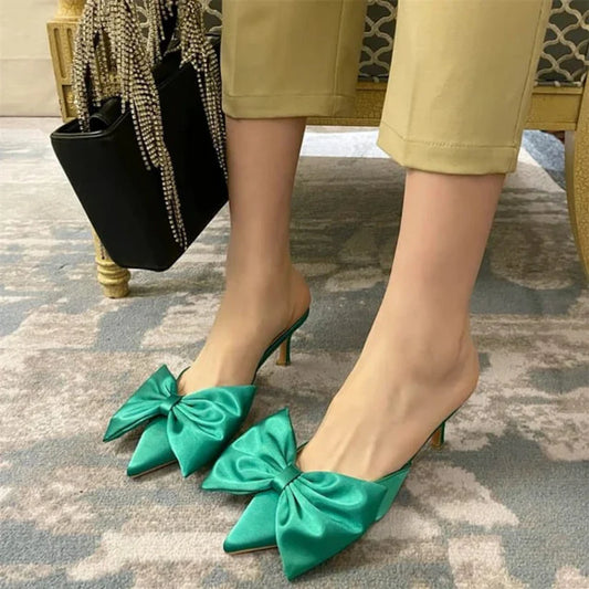 Kitten Bow Heel Green