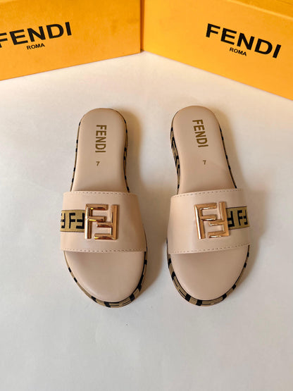 Fendi 1 Inch Fawn Slides