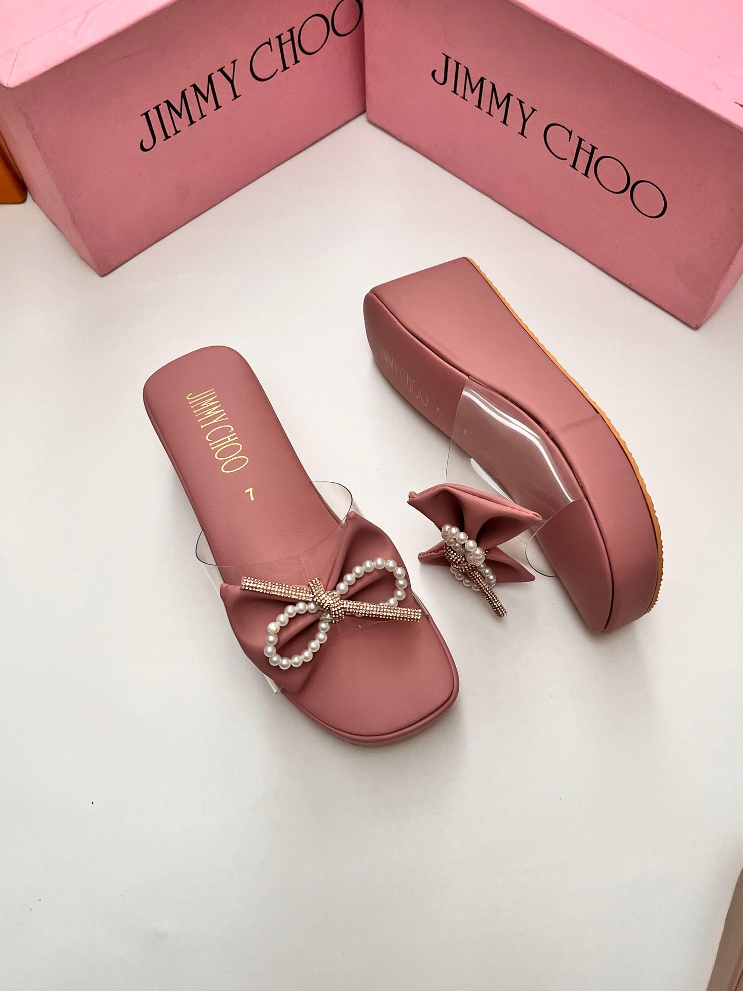 Lyla Bow Wedges Pink