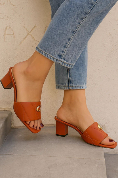 Coach Block Heel Brown